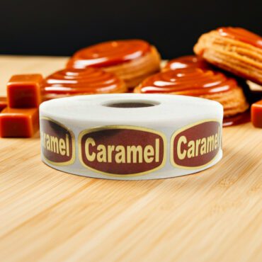 caramel gold foil sticker