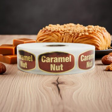 caramel nut gold foil sticker