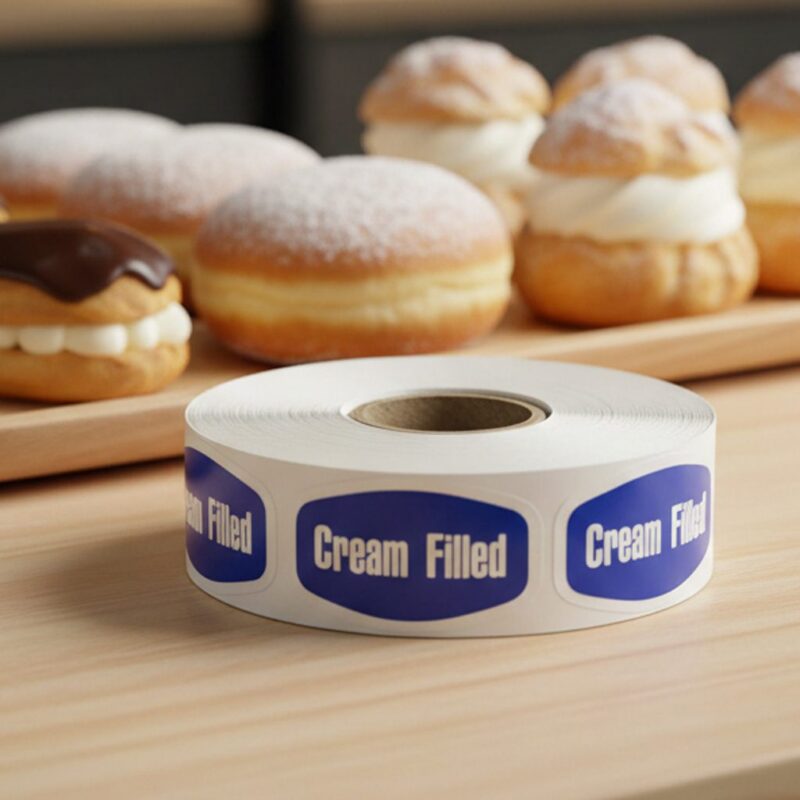 cream filled label