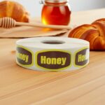 a roll of honey stickers