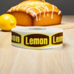 lemon label show on a table with lemon bread