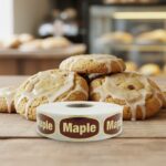 maple sticker on a gold foil label