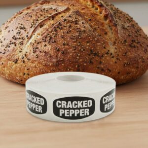 Cracked Pepper Label Stickers Bakery Bread Sticker - 1000/roll