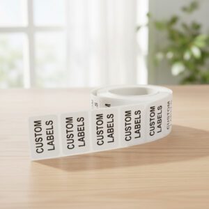 Custom white labels enter in your text and get your personalized labels