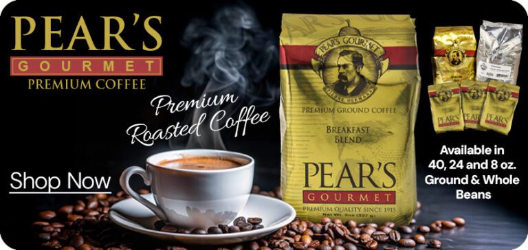 Shop Pear's Coffee. Available in 8, 24 and 40 oz bags. Wholesale priced.