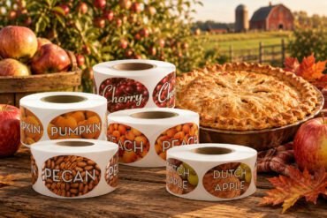 Pie Labels on Rustic Table
