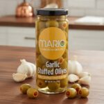 Mario Green Olive Stuffed with Garlic 7oz Jar (6-PACK)