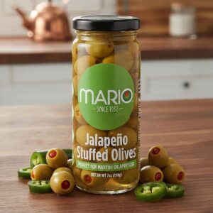 Mario Green Olive Stuffed with Jalapeño 7oz Jar (6-PACK)
